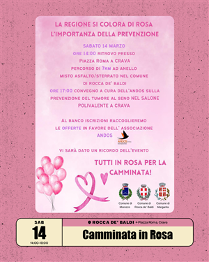 Tutti in rosa per la camminata!
