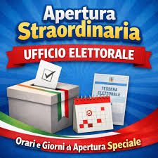 Avviso aperture straordinarie Ufficio Elettorale - Referendum 22-23 Marzo 2026